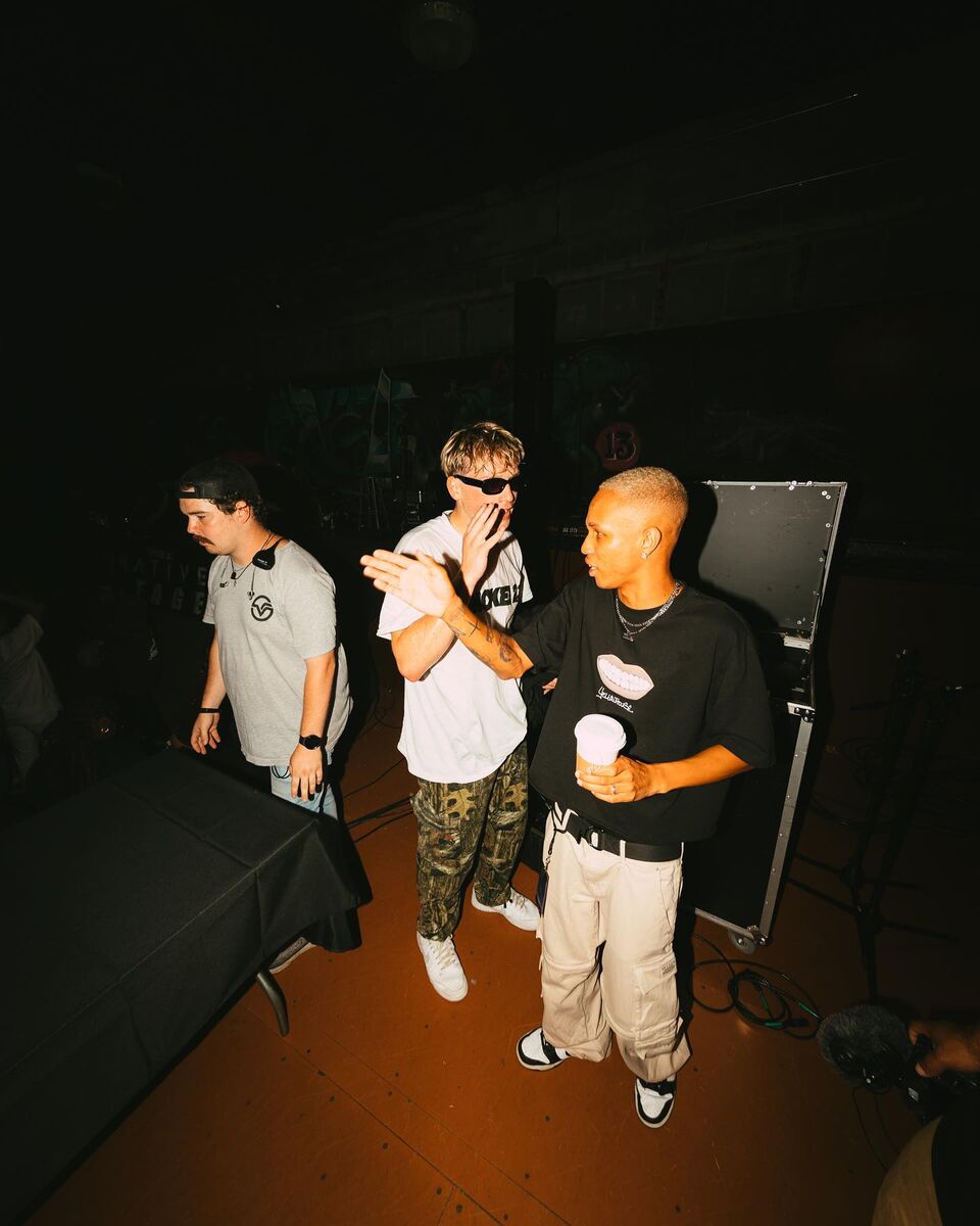 Backstage with the crew