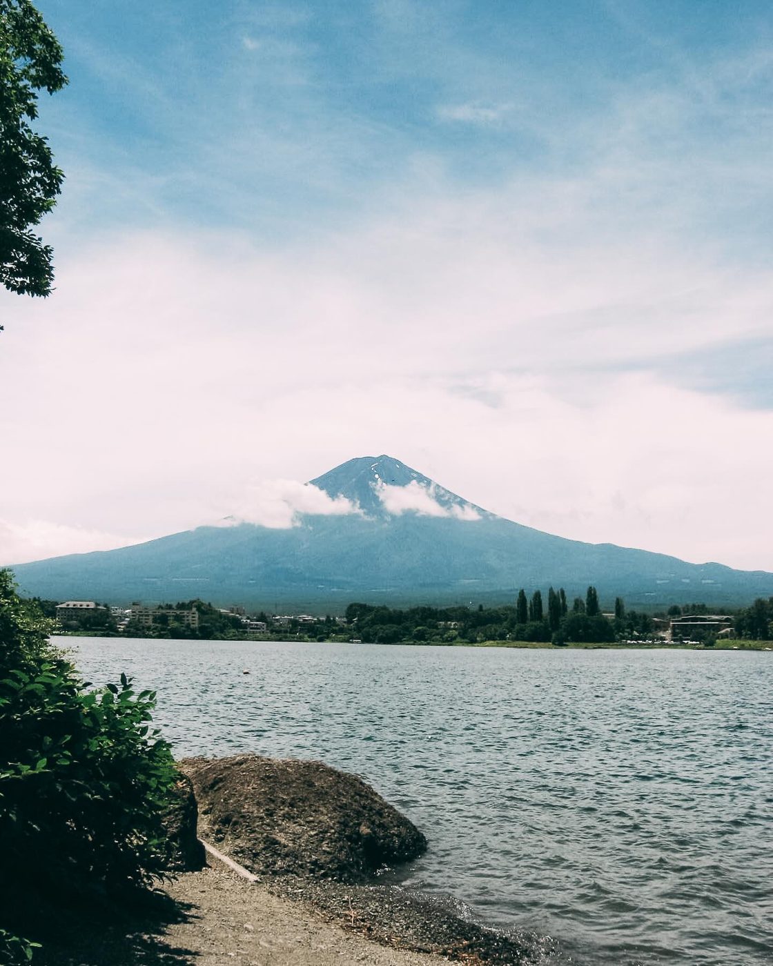 Mount Fuji over the lake