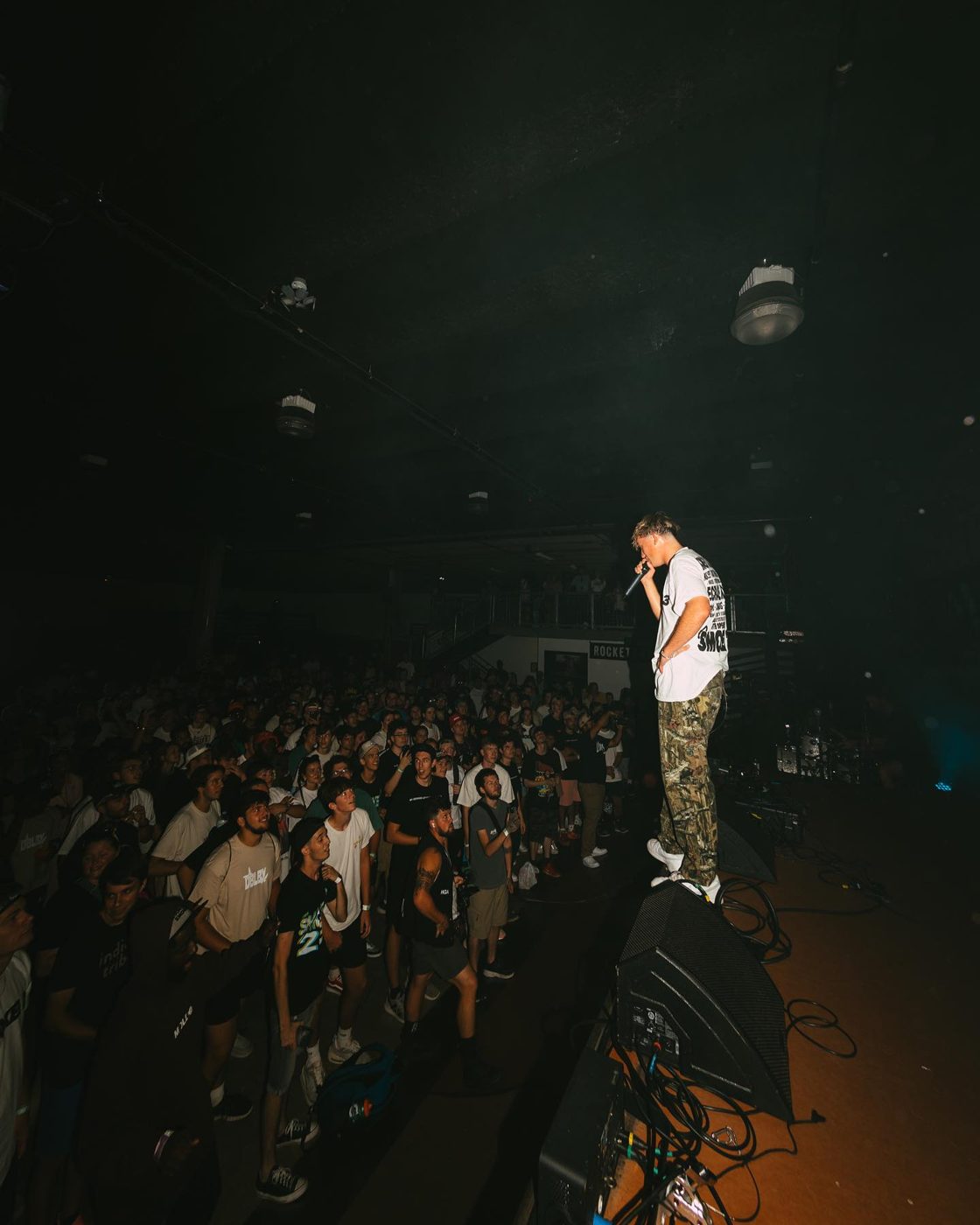 Jude on stage at Holy Smoke with the crowd
